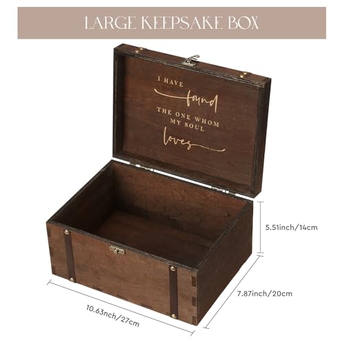 AW BRIDAL Large Mr and Mrs Wedding Keepsake Box with Lids, Engraved Wooden Storage and Decorative Box, Bridal Shower Gifts...