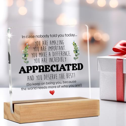 Inspirational Gift Ideas - Thank You Gifts for Women Men Friends - Appreciation Gifts for Coworker - Motivational Quote Cl...
