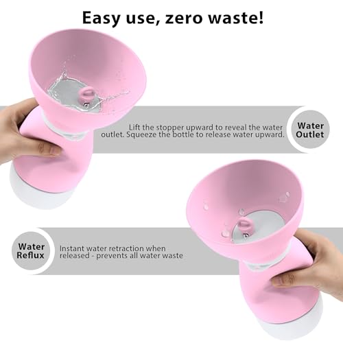 PawSailor Portable Pet Water Bottle - 20 oz with 8.8 oz Food Container,Silicone Leakproof Travel Bottle for Dogs Cats, Det...