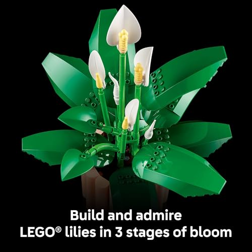 LEGO Botanicals Peace Lily Flower Building Set for Adults - Gifts for Mothers Day - DIY Bedroom, Book Shelf & Office Decor...