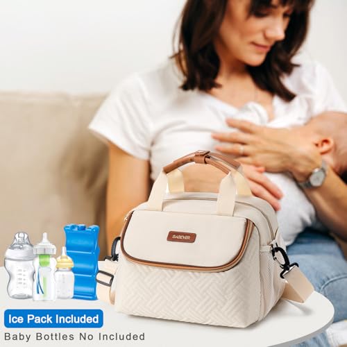 BABEYER Breastmilk Cooler Bag with Ice Pack Fits 6 Baby Bottles up to 9 Ounce, Wearable Breast Pumps Cooler Bag for Nursin...