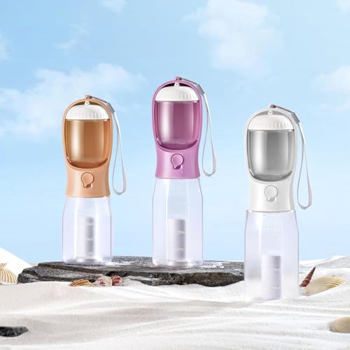AVELORA Dog Water Bottle with Food Container, Portable Pet Dog Water Dispenser for Outdoor Walking,Hiking,Travel,Puppy Ess...