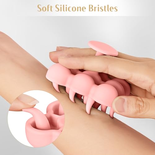 Shampoo Brush Massager for Hair Growth, Scalp Scrubber Exfoliator With Silicone Bristles for Dandruff Removal, Oily, Curl...