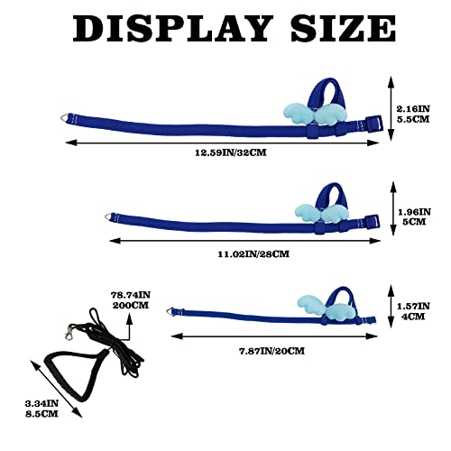Budgerigar Harness and Leash, Adjustable Parrot Bird Training Design Anti-Bite, Bird Nylon Rope with Cute Wing for Budgeri...