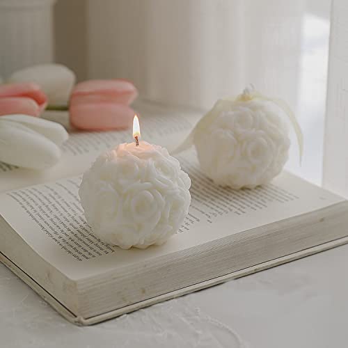 Aroma Candle,140G Hydrangea Onion Flower Shaped Soy Wax Scented Candle for Table Photo Prop Birthday Gift,Prefect for Medi...