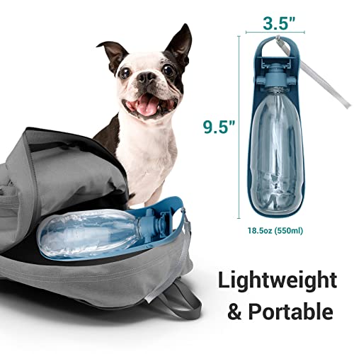 Billionchains Dog Water Bottle, 550ML Large Capacity Leak-Proof Portable Pet Water Dispenser with Carrying Lanyard, Ideal ...