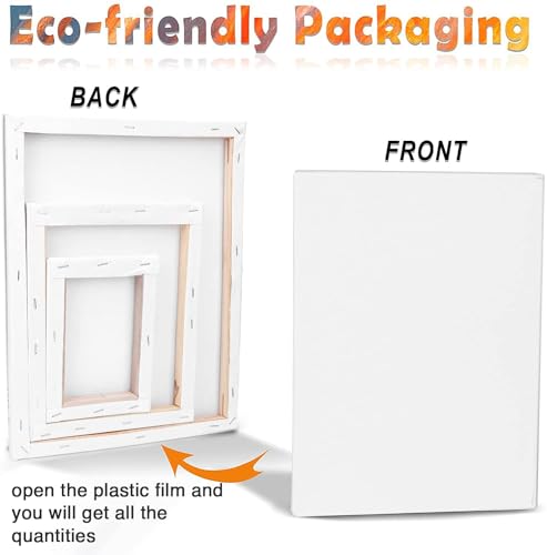 3 Pack Canvases for Painting with Multi Pack 11x14, 5x7, 8x10, Painting Canvas for Oil & Acrylic Paint