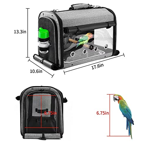 SUERTREE Bird Carrier Bag with Stand, Lightweight Backpack for Parrot, Portable Cockatiel Travel Cage with Accessories, Pe...