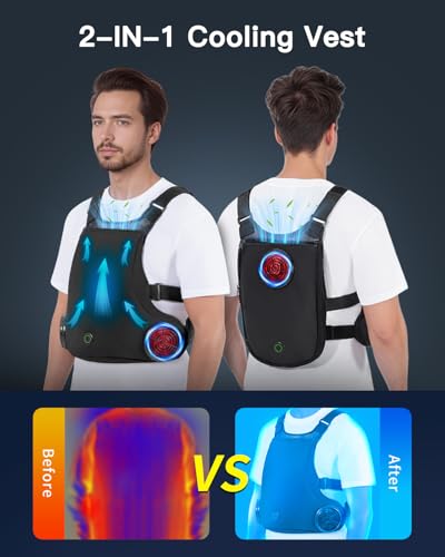 DR.HILL [2026 Version] Industrial Cooling Vest with 2PCS Cooling Plate and 3PCS Fans - Up to 10 Hrs Heat Relief for Constr...