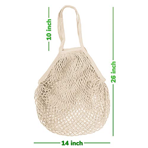 MERCURHOUSE 5 pack Cotton String Shopping Bags Reusable Washable Grocery Mesh Bags Organizer for Grocery Shopping Produce ...