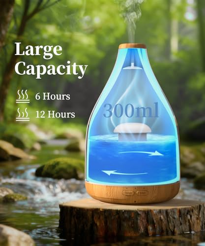KinYiLO Essential Oil Diffuser for Home, 300ML Modern Décor Aromatherapy Diffusers Large Room Fresh Air Scent, Ultrasonic ...