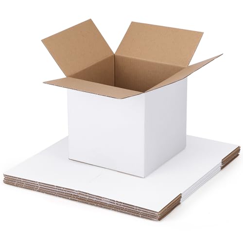 SPEPLA Shipping Boxes 6x6x6 Set of 6, White Corrugated Cardboard Box for Mailing Business Packaging