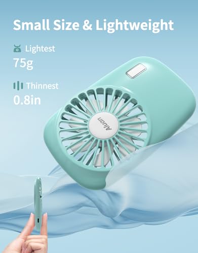 Aluan Handheld Mini Fan Powerful Small Personal Portable Speed Adjustable USB Rechargeable Eyelash Fan for Kids Girls Boys...