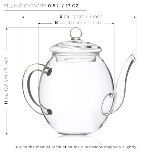 Creano Tea Flowers Mix Golden Gift Set Blooming Tea with Glass Teapot White, Green & Black Tea in 6 Varieties Tea Flower B...