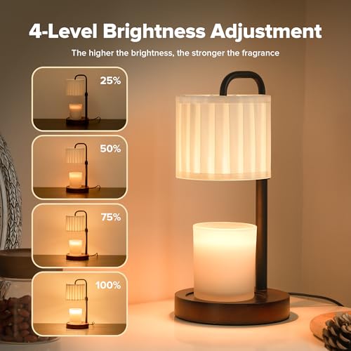 keysays Candle Warmer Lamp with Timer, Dimmable Wax Warmer Candle Lamp for Jar Candle with 2 Bulbs, Christmas Birthday Gif...