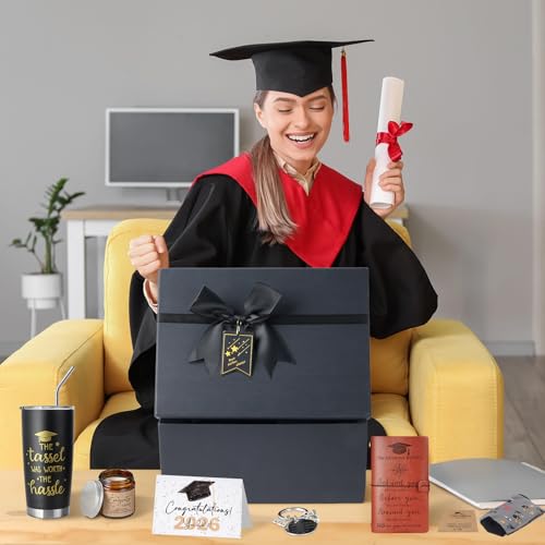 KEASKELL 2026 Graduation Gifts Box, Class of 2026 Graduation Gift Box Set with 20 Oz Tumbler, Notebook, Socks, Pen, Bracel...
