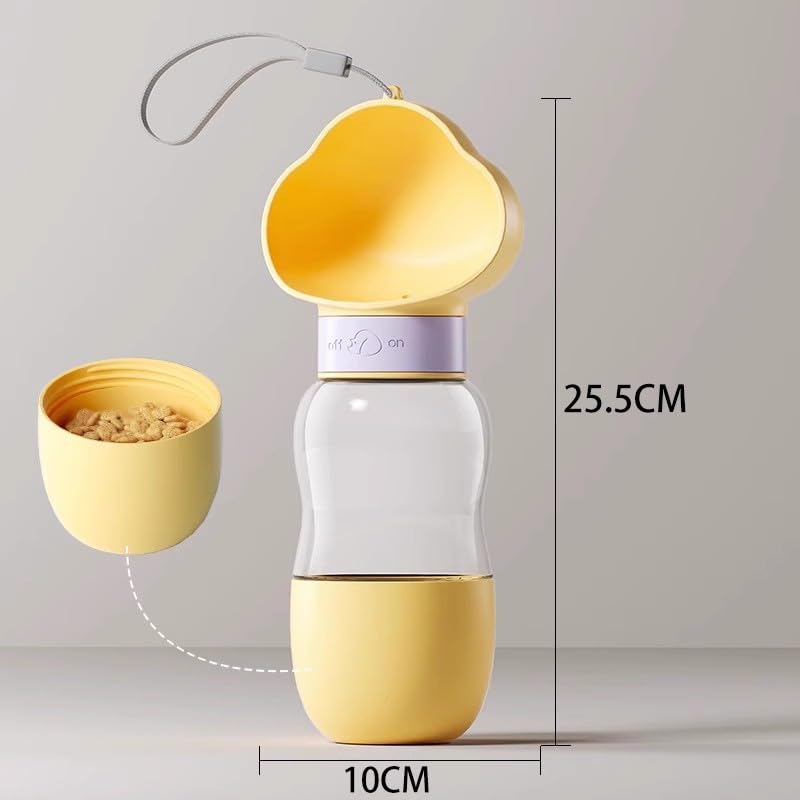 Dog Water Bottle with Food Container, Convenient Pet Water Bottle, Leak Proof Puppy Water Dispenser for Pets Outdoor Walki...