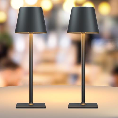 Yogaret 2 Pack Rechargeable Table Lamps,Cordless Lamp with 6000mAh Battery Operated, Portable Indoor/Outdoor Table Lamp fo...