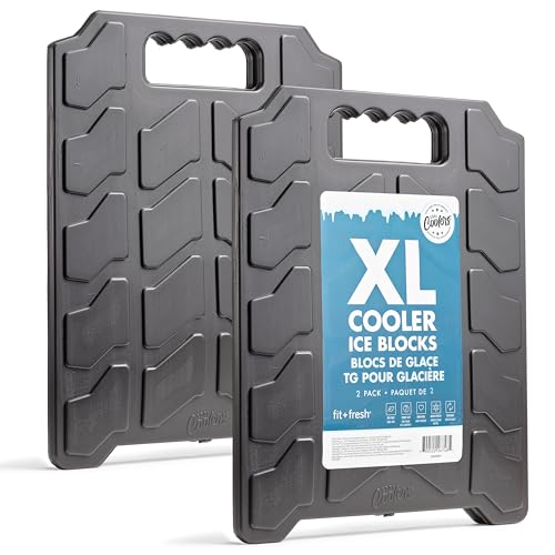 Cool Coolers by Fit & Fresh XL Slim Cooler Ice Blocks, Reusable & Long Lasting XL Ice Packs for Coolers, Slim XL Ice Packs...