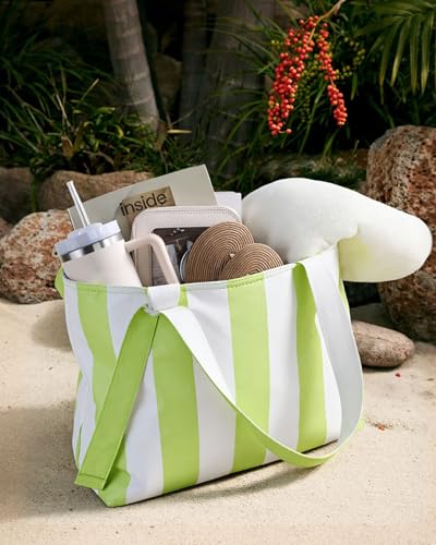 HOMESPON Large Waterproof Beach Bag for Women Pool Bags with Wet Compartment Lightweight Tote for Work Travel Weekends
