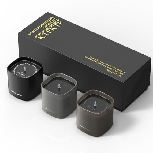 Luxury Scented Candles for Men Gift Set- 3 Pack Teakwood,Sandalwood & Vanilla Mens Candles | Essential Oil Soy Wax Candle ...