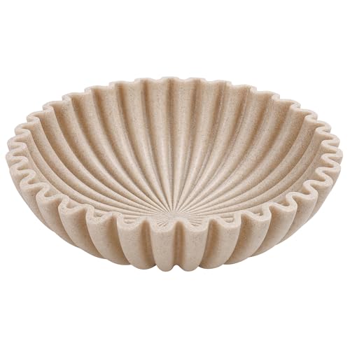 YMXYJM Large Decorative Bowl, Modern Handicraft Bowls for Home Decor, Decorative Fruit Bowl for Kitchen Counter, Ruffle De...