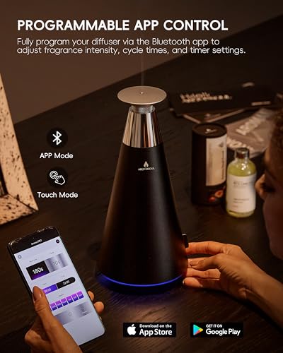 Wireless Rechargeable Waterless Scent Diffuser Starter Kit - 1500 Sq Ft Coverage,Alloy Atomization System,Mood Light, Hote...