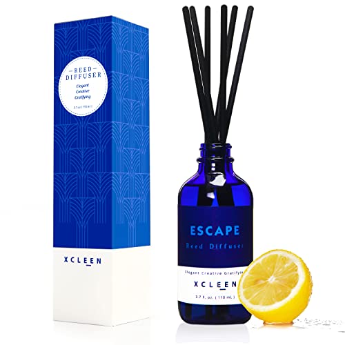 Xcleen Reed Diffusers Set, 3.7 Oz Scent Diffuser, 6 Reed Diffuser Sticks, Home Fragrance Hyacinth, Peony & Citrus, Aromath...