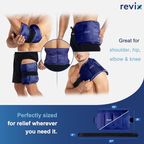 REVIX Ice Pack for Injuries Reusable Gel for Lower Back, Cold Packs for Back Shoulder, Elbow, Hip, Leg, Wrap Around Entire...