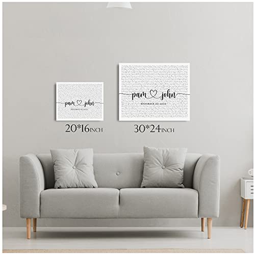 BOTTEGAARTS Custom Song Lyrics Photo or Canvas Prints with Couple's Names and Special Date on it,Perfect Present for Anniv...