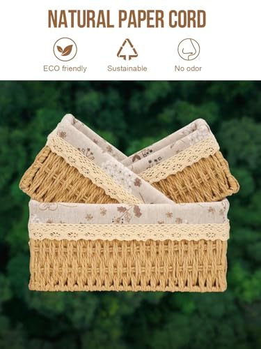 Amaredom Floral Wicker Baskets, Handwoven Multi-size 3-Pack Storage Baskets Set, Perfect For Home Organizing, Storage and ...