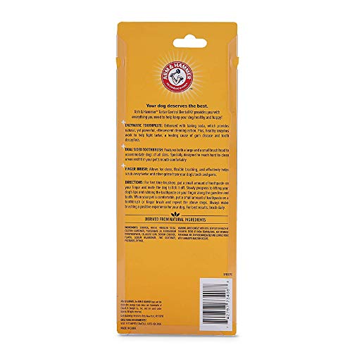 Arm & Hammer for Pets Tartar Control Dog Dental Kit, Enzymatic Toothpaste with Toothbrush and Fingerbrush, Baking Soda For...