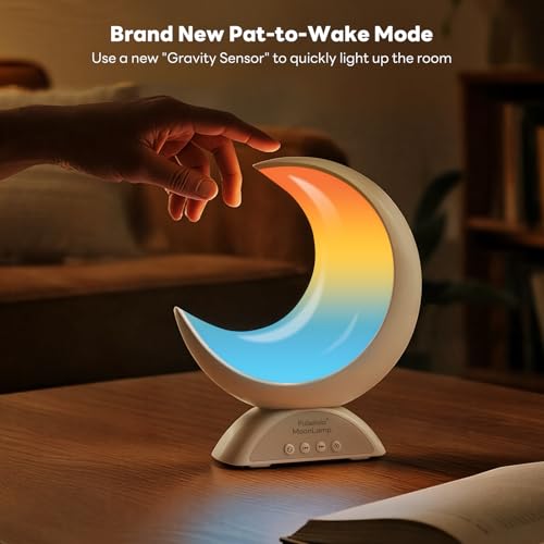 Pulselala Touch Moon Table Lamp with RGB Adjustable Light, Scene Mode and Music Mode, Warm White LED Moon Light, Suitable ...