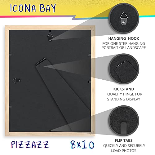 Icona Bay 8x10 Picture Frame, Yellow Colored Solid Wood Scandinavian Style Frame for Photo, Pizzazz Collection