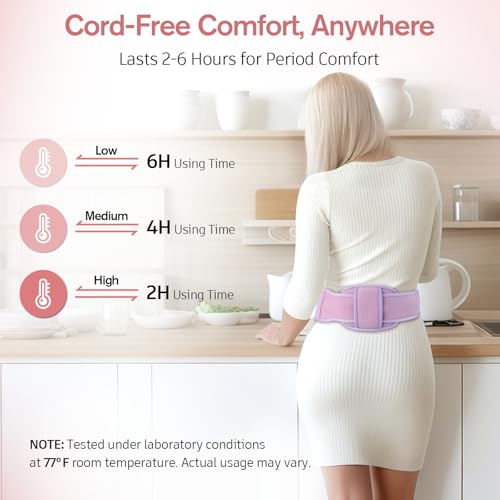 Comfytemp Portable Belly and Back Heating Pad for Period Soothing, FSA Eligible HSA Cordless Dual-Zone Menstrual Heating P...