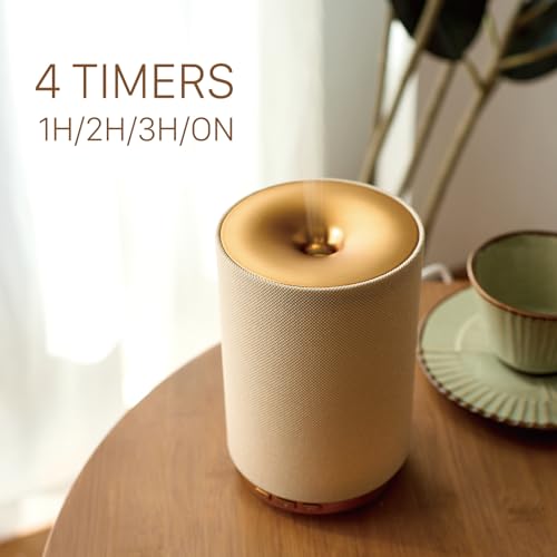 Fabric Essential Oil Diffuser, 110ml Aroma Diffuser with Night Light, 2 Mist Modes, 3 Light Settings, 4 Timer Modes, Auto ...