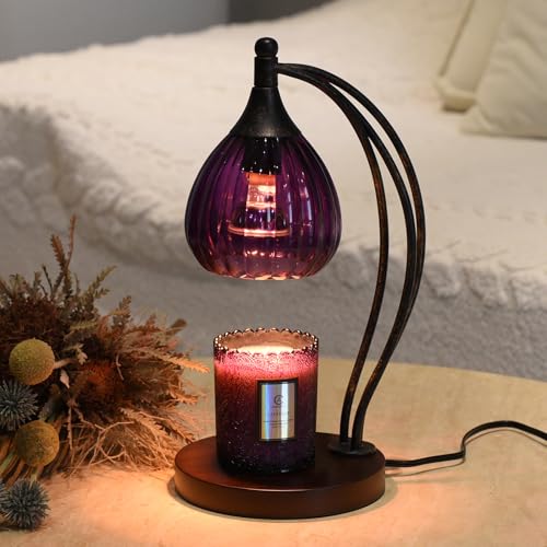 Candle Warmer Lamp with Timer Dimmer - Candle Light Warmer for Jar Candles with 2 Bulbs - Electric Candle Lamp Wax Warmer ...