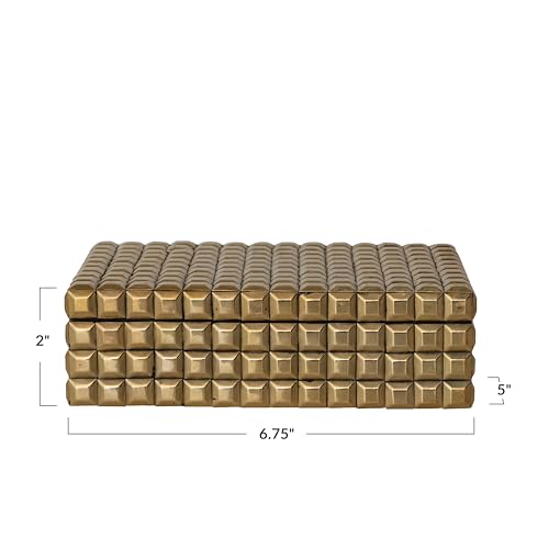 Bloomingville Reclaimed Wood Decorative Box with Brass Accents, Gold