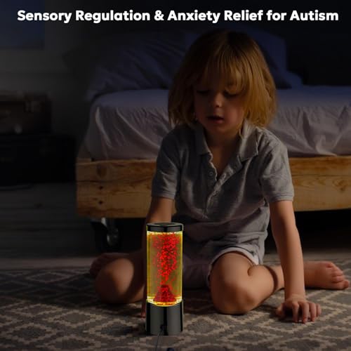17 Colors Changing Volcano Lamp with Remote Relaxing Sensory Lamps for Kids & Adults Battery Operated Mood Night Light Hom...