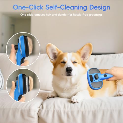 Gleedeal Steam Brush for Dogs and Cats,Dog and Cat Hair Brush for Shedding and Grooming with Electronic Mist Spray,Pet Ste...