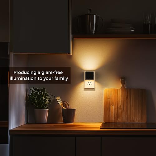 L LOHAS LED Night Light,Night Lights Plug into Wall,[2-Pack] Dusk to Dawn Sensor,Brightness Adjustable,3000K Soft White,Pl...