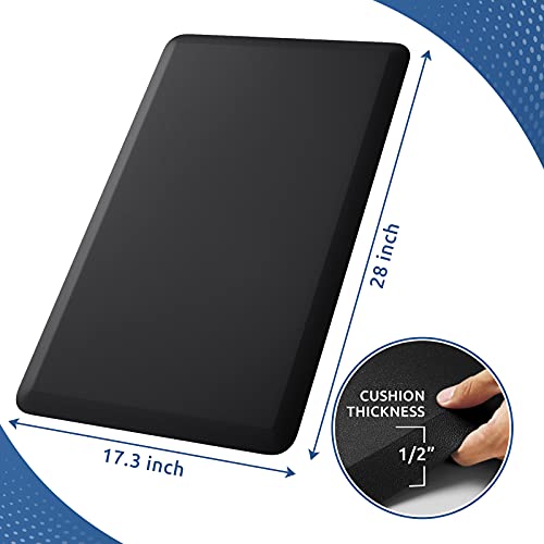 KitchenClouds Kitchen Mat Cushioned Anti Fatigue Rug 17.3"x28" Water Resistant, Non Slip, Standing and Comfort Desk/Floor ...