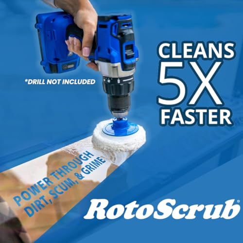 RotoScrub 7 Pack Multi-Purpose Drill Brush Kit for Cleaning Bathrooms, Showers, Tubs, Tile, Floors, Sinks, Toilets, Grout ...