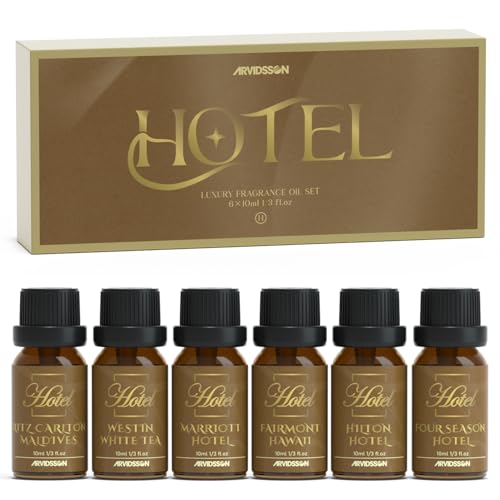 ARVIDSSON Hotel Diffuser Oils Gift Set - Hotel Essential Oils for Diffuser, Luxury Fragrance Oils Inspired by 5 Star Hotel...