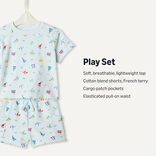 Amazon Essentials x Sofia Grainge Babies, Toddlers, and Boys' T-Shirt and Short Play Set, Multipacks