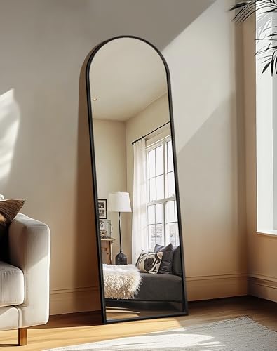 Delma Arched Mirror Full Length,Standing Mirror Full Body,Large Floor with Stand for Wall Entryway Door Bedroom Bathroom L...