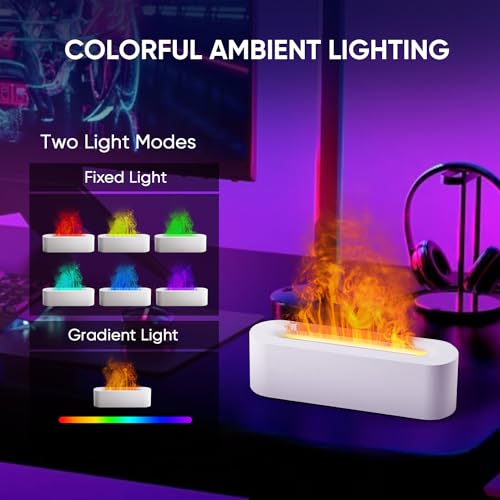 YALEDI Essential Oil Diffuser, Fireplace Flame Fire Oil Diffuser, 150ml Ultrasonic Cool Mist Aromatherapy Humidifier, Scen...