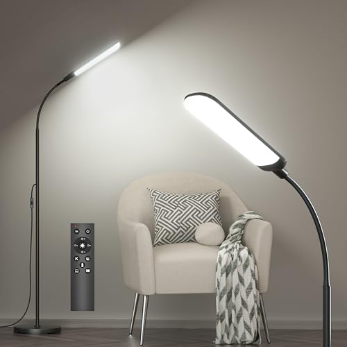 Floor Lamp, 18W Super Bright LED Floor Lamps for Living Room with Remote, Stepless Dimming Color Temperature & Brightness,...