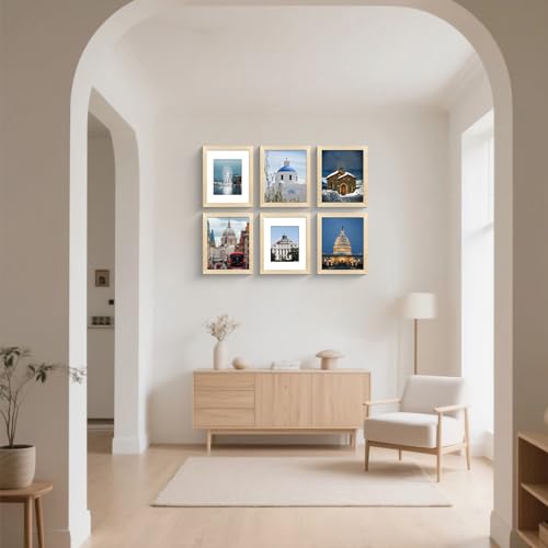 LUCKYLIFE 8x10 Picture Frame, Natural Solid Wooden Photo Frames, Display 5x7 with Mat or 8 x 10 Without Mat, Wall or Table...