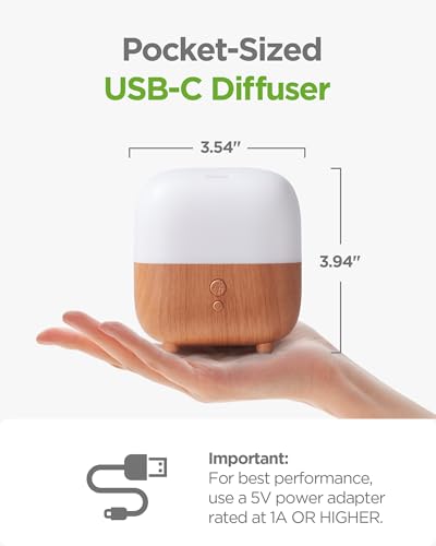 InnoGear 150ml Essential Oil Diffuser, 5-in-1 Diffusers for Home Scent 8 LED Color Aromatherapy Diffuser Air Desk Mini Hum...
